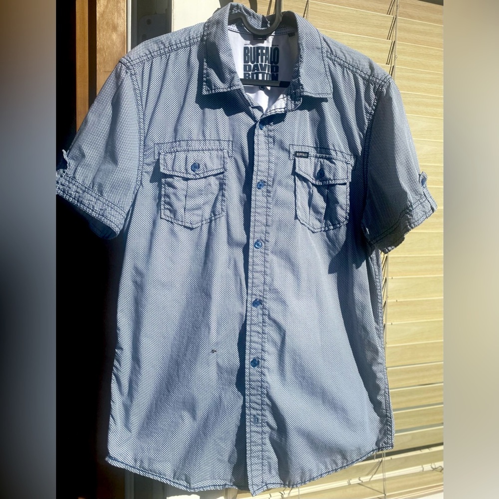 Buffalo David Bitton 100% Cotton Button Down Short Sleeve Shirt